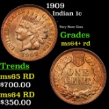 1909 Indian Cent 1c Grades Choice+ Unc RD