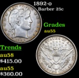 1892-o Barber Quarter 25c Grades Choice AU