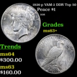 1926-p Peace Dollar VAM-2 DDR Top 50 $1 Grades Select+ Unc