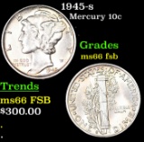 1945-s Mercury Dime 10c Grades GEM+ FSB