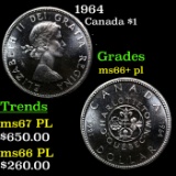 1964 Canada Dollar $1 Grades GEM++ PL