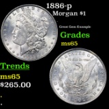 1886-p Morgan Dollar $1 Grades GEM Unc