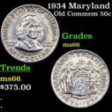 1934 Maryland Old Commem Half Dollar 50c Grades GEM+ Unc