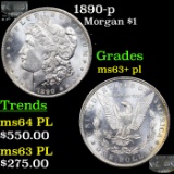 1890-p Morgan Dollar $1 Grades Select Unc+ PL