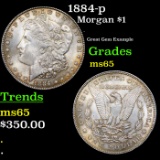 1884-p Morgan Dollar $1 Grades GEM Unc