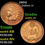 1904 Indian Cent 1c Grades Choice Unc RB