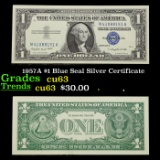 1957A $1 Blue Seal Silver Certificate Grades Select CU