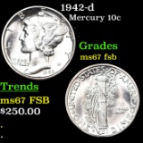 1942-d Mercury Dime 10c Grades GEM++ FSB