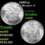 1889-p Morgan Dollar $1 Grades Choice+ Unc