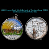 1926 Oregon Trail 50c Colorized w/ Pendant Loop Old Commem Half Dollar 50c Grades