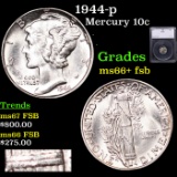 1944-p Mercury Dime 10c Graded ms66+ fsb BY SEGS