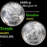 1886-p Morgan Dollar $1 Grades GEM Unc