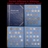 Partial Jefferson 5c Whitman Folder, 1939-1965 40 coins in Total