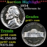 Proof ***Auction Highlight*** 1954 Jefferson Nickel 5c Graded pr67+ cam BY SEGS (fc)