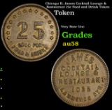 Chicago IL James Cocktail Lounge & Restaurant 25c Food and Drink Token Grades Choice AU/BU Slider