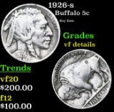 1926-s Buffalo Nickel 5c Grades vf details