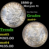 1886-p Morgan Dollar $1 Grades Choice+ Unc