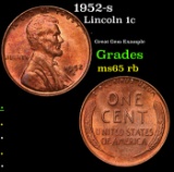 1952-s Lincoln Cent 1c Grades GEM Unc RB