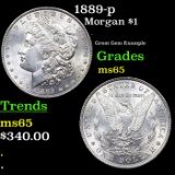 1889-p Morgan Dollar $1 Grades GEM Unc