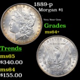 1889-p Morgan Dollar $1 Grades Choice+ Unc