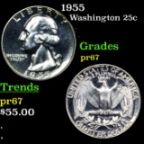 Proof 1955 Washington Quarter 25c Grades GEM++ Proof