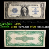 1923 $1 Large Size Blue Seal Silver Certificate, Fr-237 Signatures of Speelman & White Grades vf+