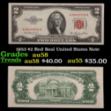 1953 $2 Red Seal United States Note Grades Choice AU/BU Slider