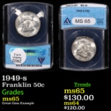 ANACS 1949-s Franklin Half Dollar 50c Graded ms65 By ANACS