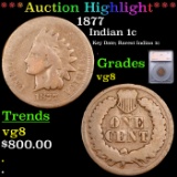 ***Auction Highlight*** 1877 Indian Cent 1c Graded vg8 BY SEGS (fc)