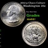 2012-p Chaco Culture Washington Quarter 25c Grades Choice+ Unc