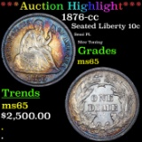 1876-cc Seated Liberty Dime 10c Graded ms65 By SEGS