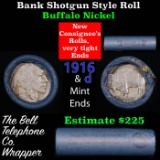 Buffalo Nickel Shotgun Roll in Old Bank Style 'Bell Telephone'  Wrapper 1916 & d Mint Ends