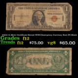 1935A $1 Silver Certificate Hawaii WWII Emergency Currency Rare PC Block Grades f, fine