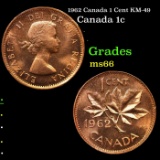 1962 Canada 1 Cent KM-49 Grades GEM+ Unc