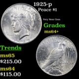 1925-p Peace Dollar $1 Grades Choice+ Unc