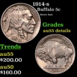 1914-s Buffalo Nickel 5c Grades AU Details