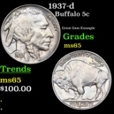 1937-d Buffalo Nickel 5c Grades GEM Unc