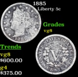 1885 Liberty Nickel 5c Grades vg, very good