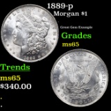 1889-p Morgan Dollar $1 Grades GEM Unc