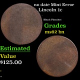 no date Lincoln Cent Mint Error 1c Grades Select Unc BN