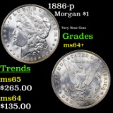 1886-p Morgan Dollar $1 Grades Choice+ Unc