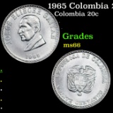 1965 Colombia 20 Centavos KM-224 Grades GEM+ Unc