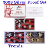 2008 United States Silver Proof Set - 14 Pieces - Extremely low mintage, hard to find