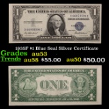 1935F $1 Blue Seal Silver Certificate Grades Select AU