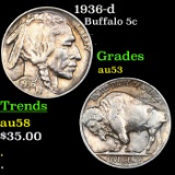 1936-d Buffalo Nickel 5c Grades Select AU