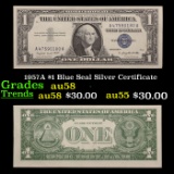 1957A $1 Blue Seal Silver Certificate Grades Choice AU/BU Slider