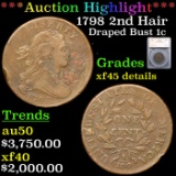 ***Auction Highlight*** 1798 2nd Hair Draped Bust Large Cent 1c Graded xf45 details By SEGS (fc)