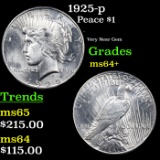 1925-p Peace Dollar $1 Grades Choice+ Unc