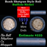 Buffalo Nickel Shotgun Roll in Old Bank Style 'Bell Telephone'  Wrapper 1919 & d Mint Ends