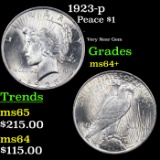 1923-p Peace Dollar $1 Grades Choice+ Unc